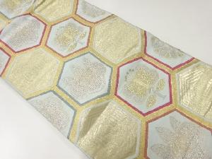 アンティーク　亀甲繋ぎに桐・遠州椿模様織出し袋帯（材料）